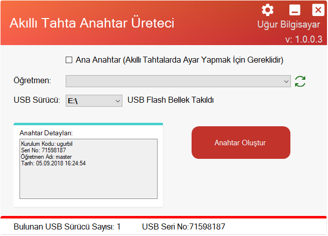 Akıllı Tahta Yönetim Sistemi arayüzü